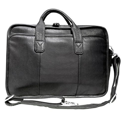 Canyon Outback Leather Goods, Inc. Glacier Canyon Slim Leather Briefcase - Laptop Sleeve - Great for Men and Women