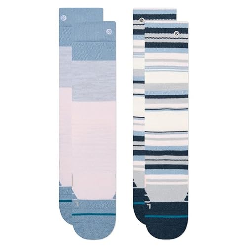 Stance Block 2 Pack Kids OTC Socks (Large, Pink)
