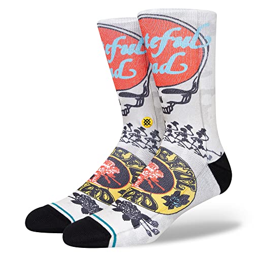 Stance Grate Crew Socks (Small, Vintage White)