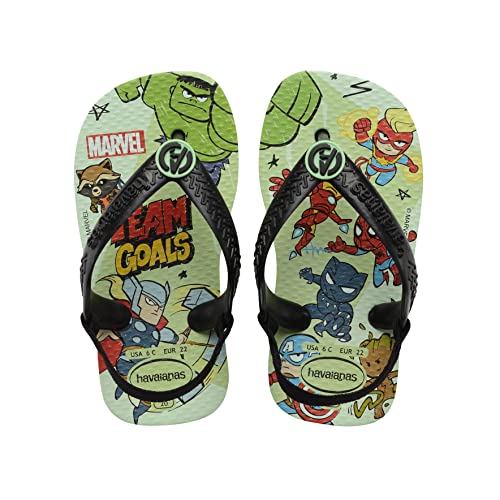 Havaianas Baby's Marvel Flip Flop Sandals - Green Garden, 8 Baby