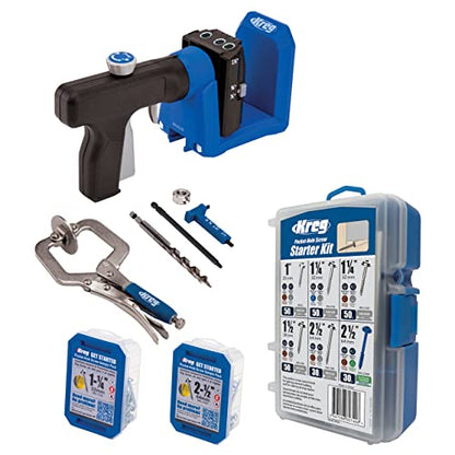 Kreg Pocket-Hole Jig 520PRO with Starter Screw Kit, Blue, KPHJ520PRO-22