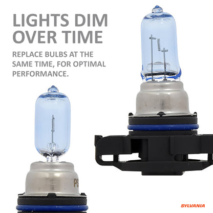 SYLVANIA - 5201 (PS19W) SilverStar zXe Fog High Performance Halogen Fog Light Bulb - Bright White Light Output, HID Attitude, Xenon Fueled Technology (Contains 2 Bulbs)