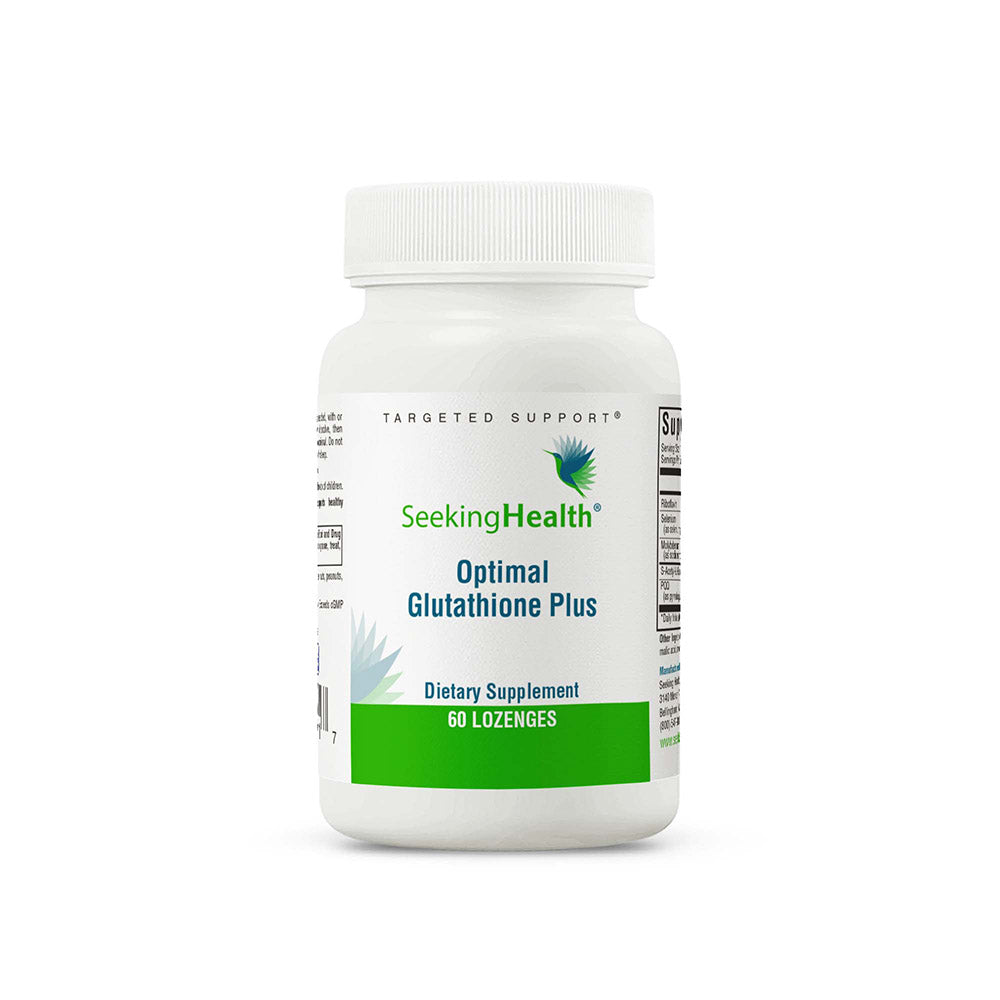 Seeking Health Optimal Glutathione Plus, 25 mg S-Acetyl-L-Glutathione with Cofactors, Immune and Detoxification Support, Liver Health, Antioxidant and Free Radical Support, Vegetarian (60 lozenges)*