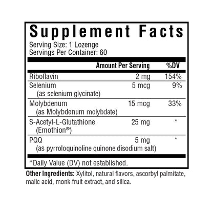Seeking Health Optimal Glutathione Plus, 25 mg S-Acetyl-L-Glutathione with Cofactors, Immune and Detoxification Support, Liver Health, Antioxidant and Free Radical Support, Vegetarian (60 lozenges)*