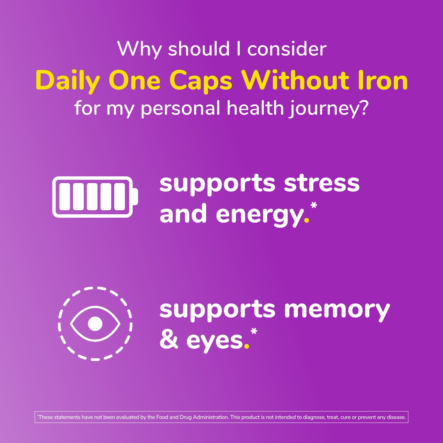 Twinlab Daily One Caps Without Iron - Daily Multivitamin for Women & Men with 25 Essential Vitamins and Minerals - Vitamins for Energy, Immune Support, Stress Relief, Eye Health 180 Caps