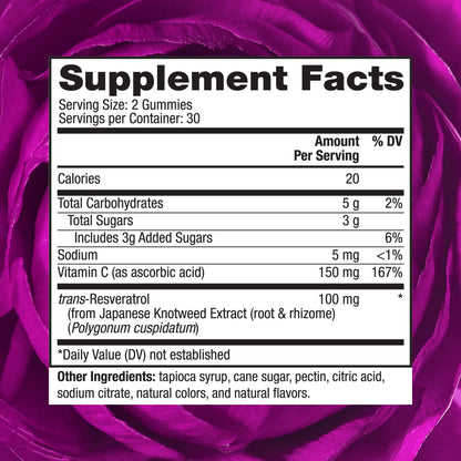 RSV RESVERATROL GUMMIES 60CT (100mg) 2PK