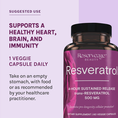 Reserveage- Resveratrol 500mg caps 60ct and Collagen replenish powder 2.75oz
