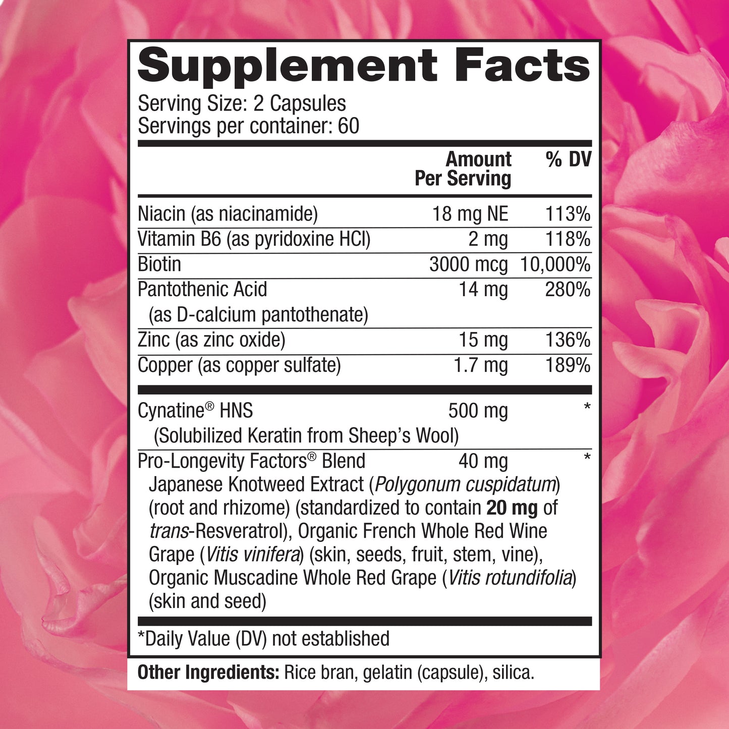 Reserveage, Keratin Hair Booster, Hair and Nails Supplement, Supports Healthy Thickness and Shine with Biotin, 120 capsules (60 servings)