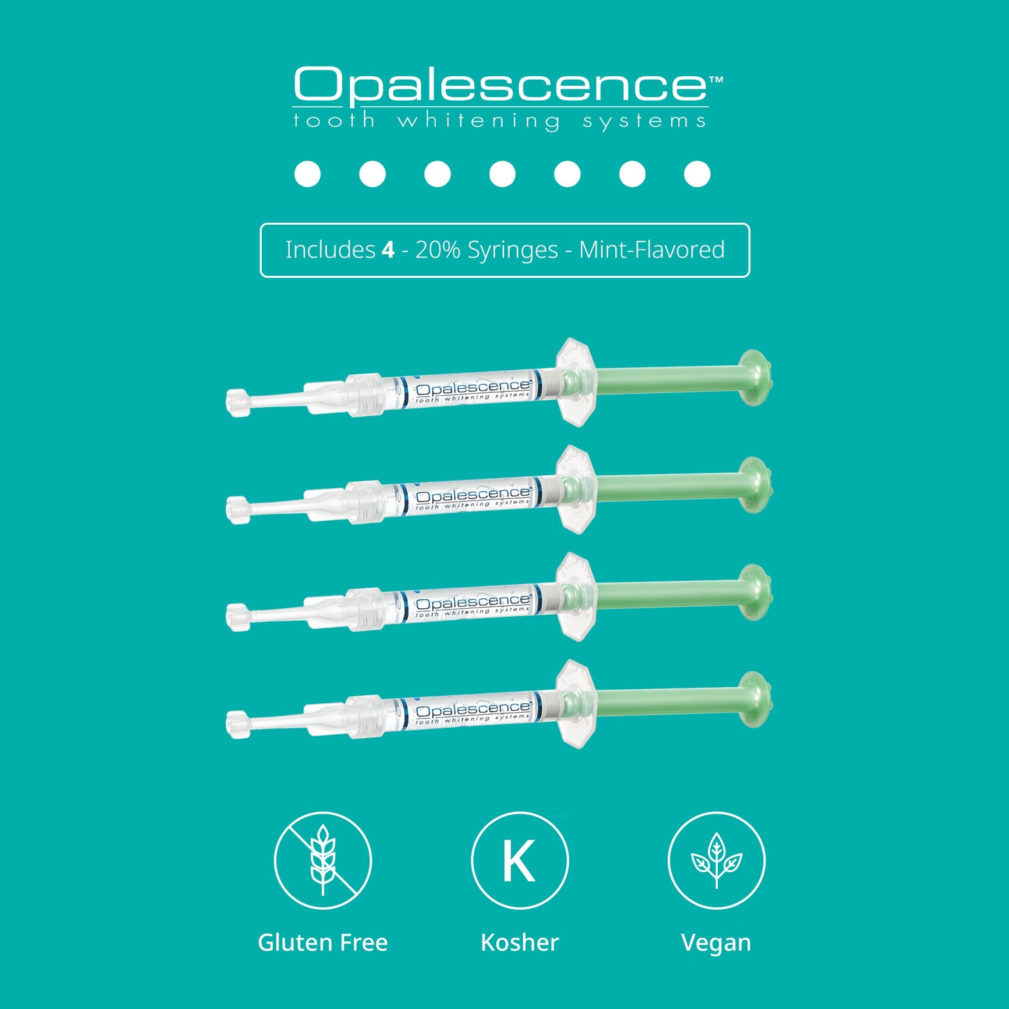 Opalescence at Home Teeth Whitening - Teeth Whitening Gel Syringes - 4 Pack of 20% Syringes - Mint