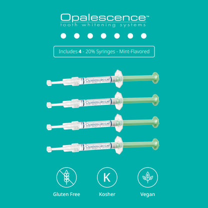 Opalescence at Home Teeth Whitening - Teeth Whitening Gel Syringes - 4 Pack of 20% Syringes - Mint