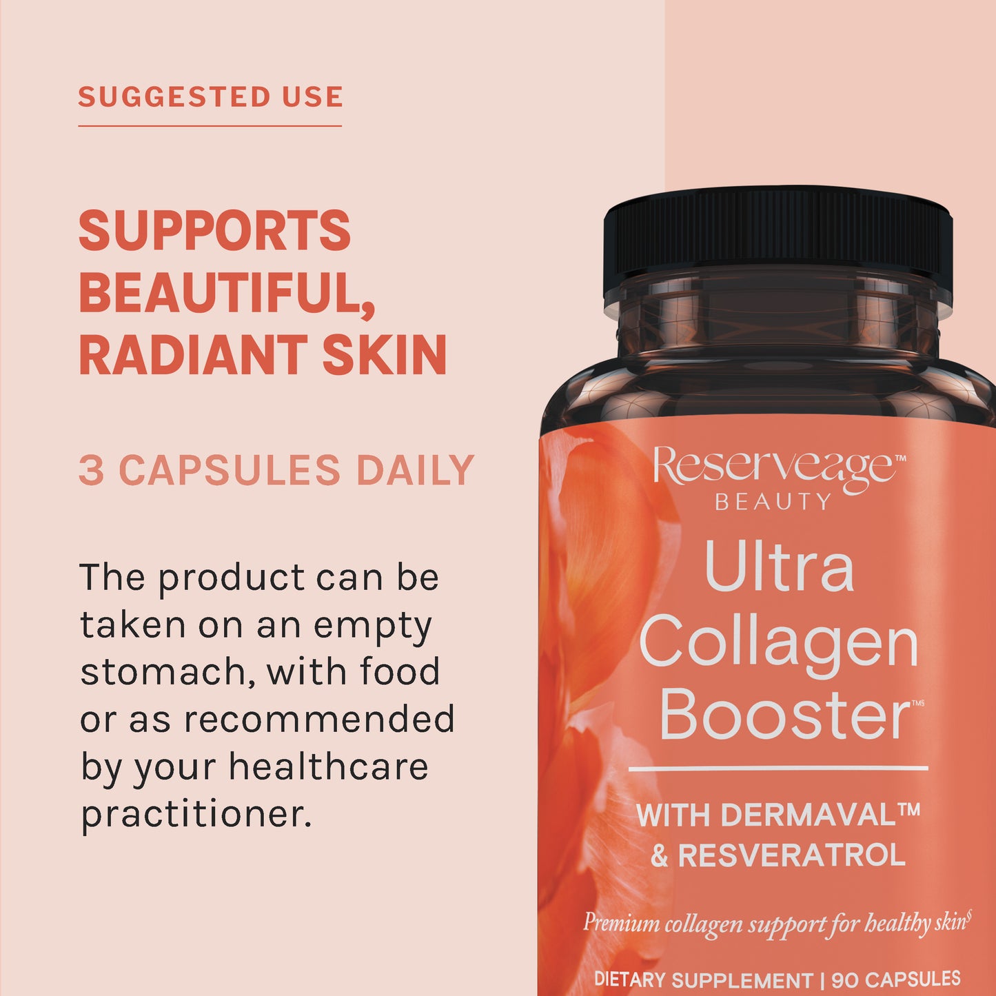 Reserveage- Resveratrol 500mg caps 60ct and Ult collagen booster caps 90