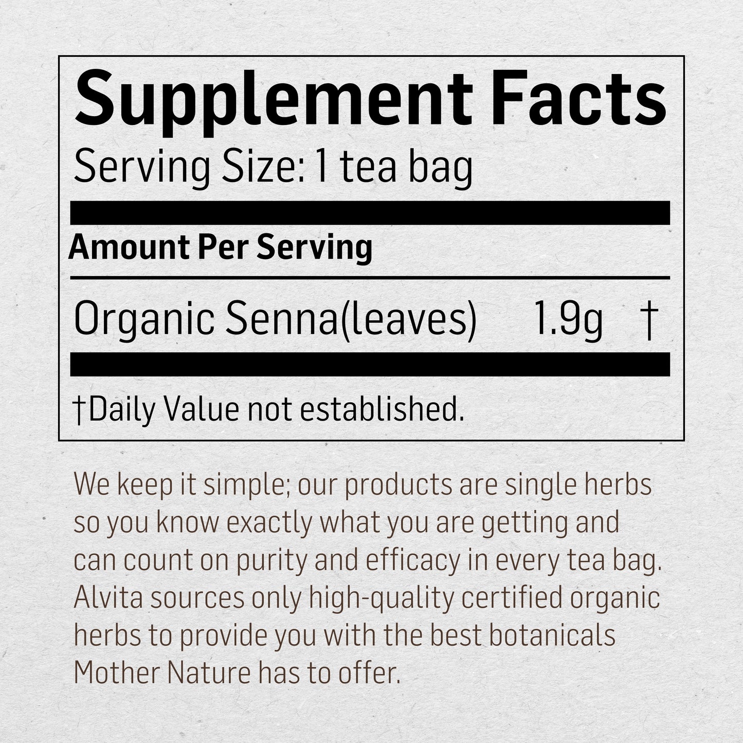 Alvita Organic Senna Tea, Herbal Organic Senna Tea Laxative, Senna Leaf Tea Bags for Colon Cleanse, Detox Tea, Constipation Relief (3 Pack - 16 Tea Bags Per Box)