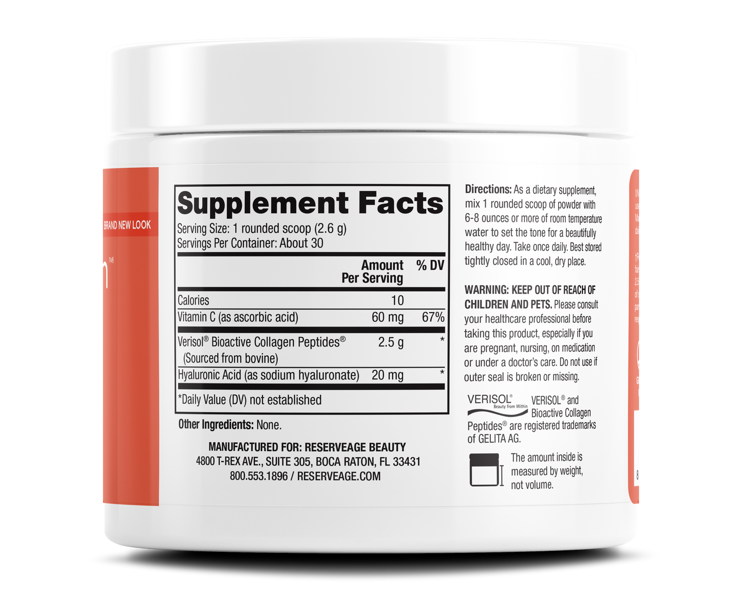 Reserveage- Resveratrol 500mg caps 60ct and Collagen replenish powder 2.75oz