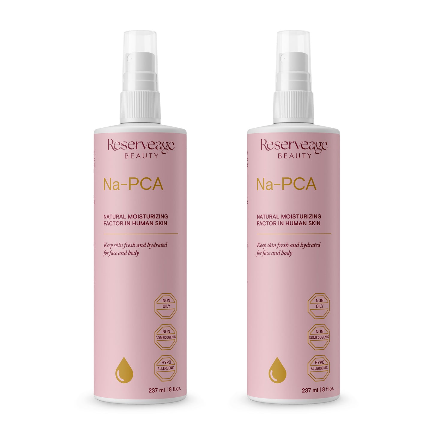 Reserveage Na-PCA Spray - Moisturizing Body Lotion for Dry Skin - Anti Aging Face Moisturizer for Women and Men with Eucalyptus Essential Oil, 8 Fl Oz (Pack of 2)