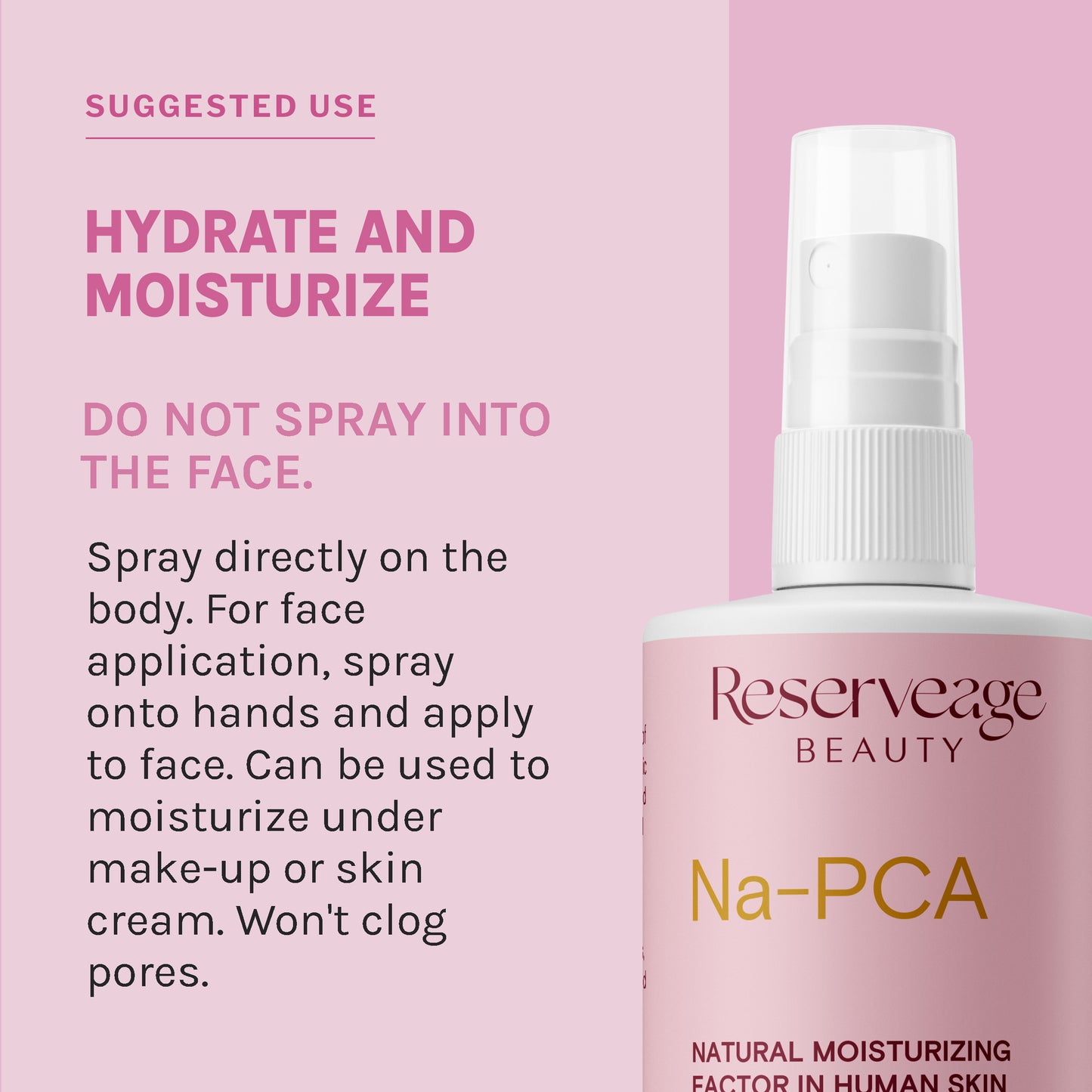 Reserveage Na-PCA Spray - Moisturizing Body Lotion for Dry Skin - Anti Aging Face Moisturizer for Women and Men with Eucalyptus Essential Oil, 8 Fl Oz (Pack of 2)