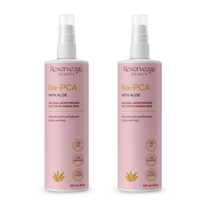 Reserveage Na-PCA Spray with Aloe Vera - Moisturizing Body Lotion for Dry Skin - Anti Aging Face Moisturizer for Women and Men - with Aloe Vera & Eucalyptus Oil 8 Fl Oz (Pack of 2)