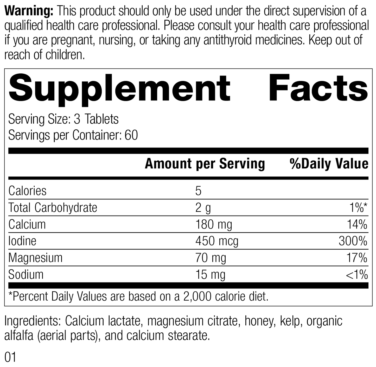 Standard Process Min-Tran - Whole Food Nervous System Supplements, Stress Relief with Iodine and Magnesium - Vegetarian, Gluten Free - 360 Tablets