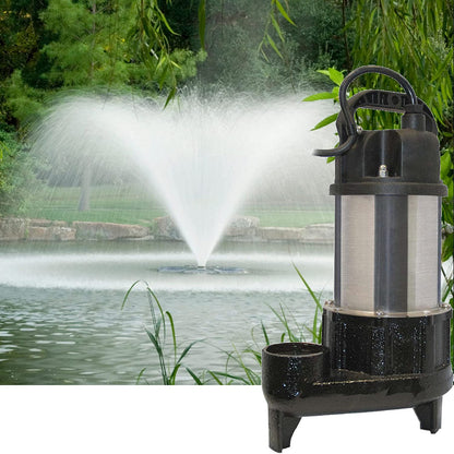 Little Giant WGFP-75 115 Volt, 4890 GPH Stainless Steel And Cast Iron Water Feature Pump with 19-Ft. Cord, Black, 566069