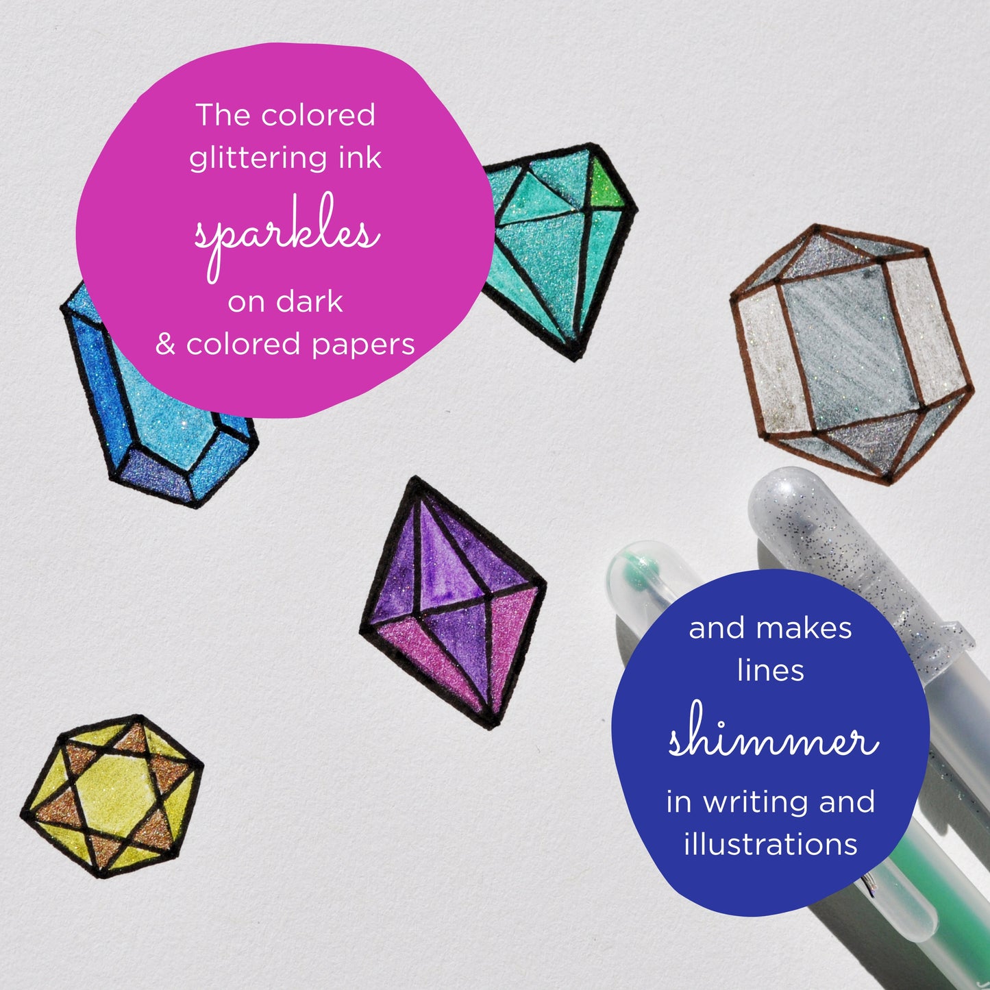 Sakura 57913 16-Piece Gelly Roll Stardust Assorted Colors Cube Collection Glitter Pen Set