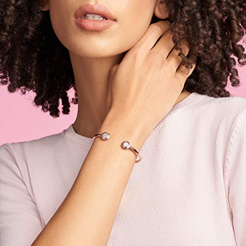 PANDORA Jewelry Signature Open Bangle Cubic Zirconia Bracelet in Rose, 6.3", With Gift Box
