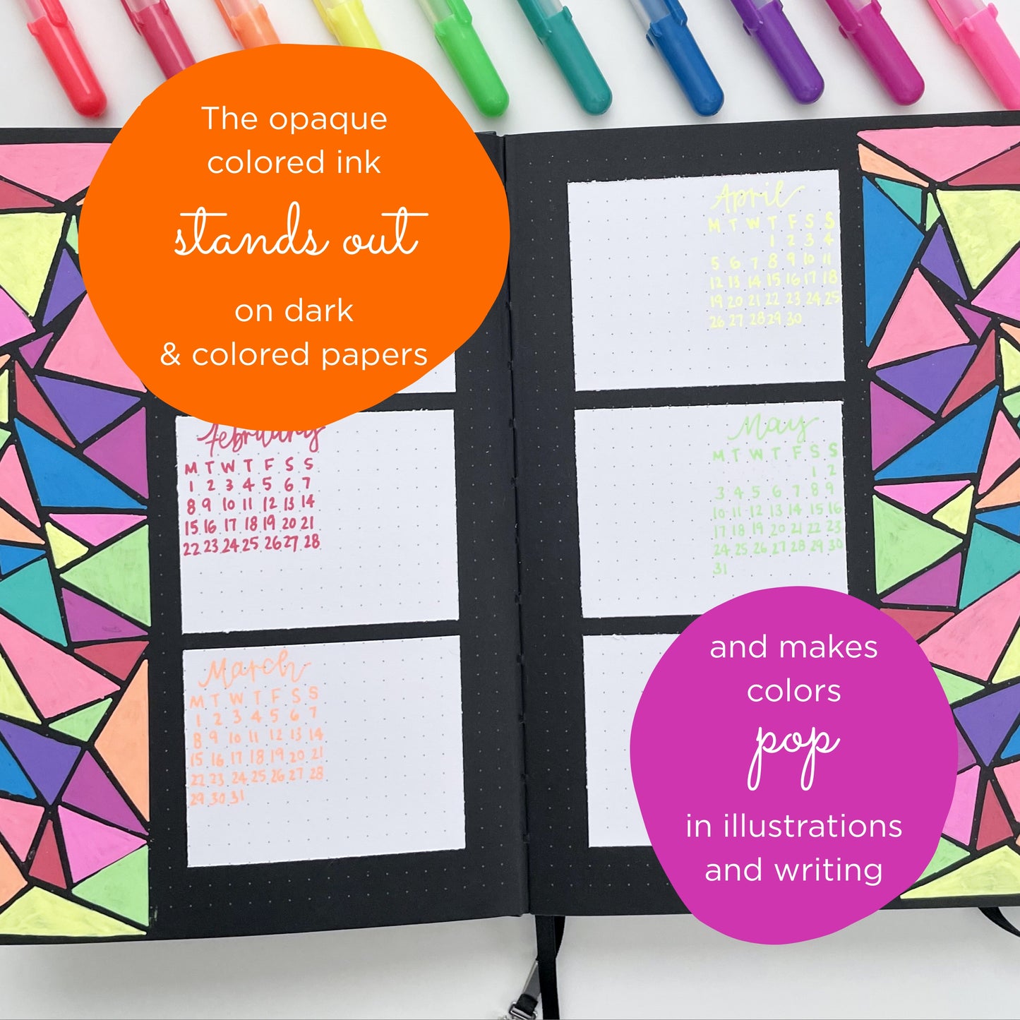 Sakura Gelly Roll Moonlight 25 Pack, 06 Fine point, Bright Opaque Ink Gel Pens, Creamy Smooth Ink, Writes on Dark Paper