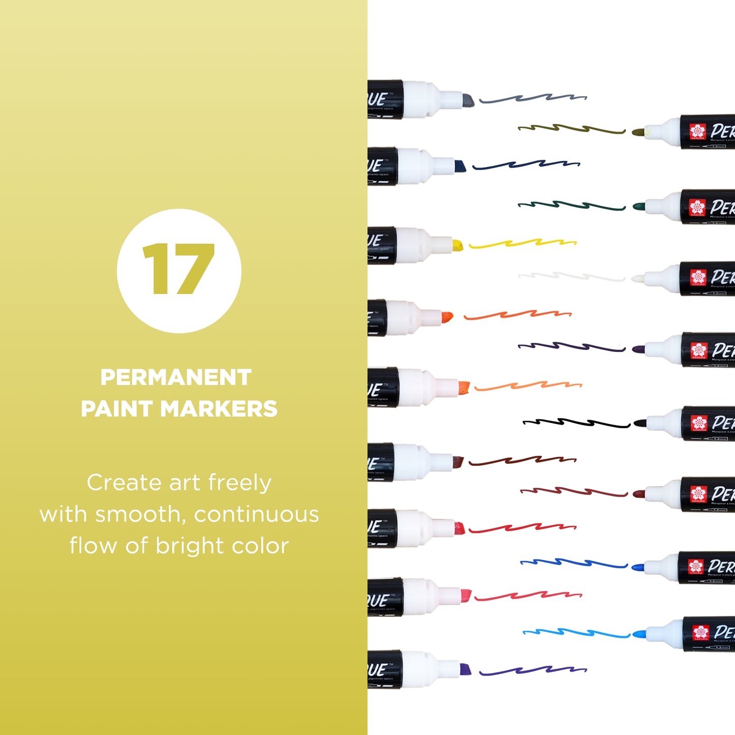 SAKURA Permapaque Artist's Gift Set, Dual Point Opaque Paint Markers, Ass't Archival Colors, 17 PK