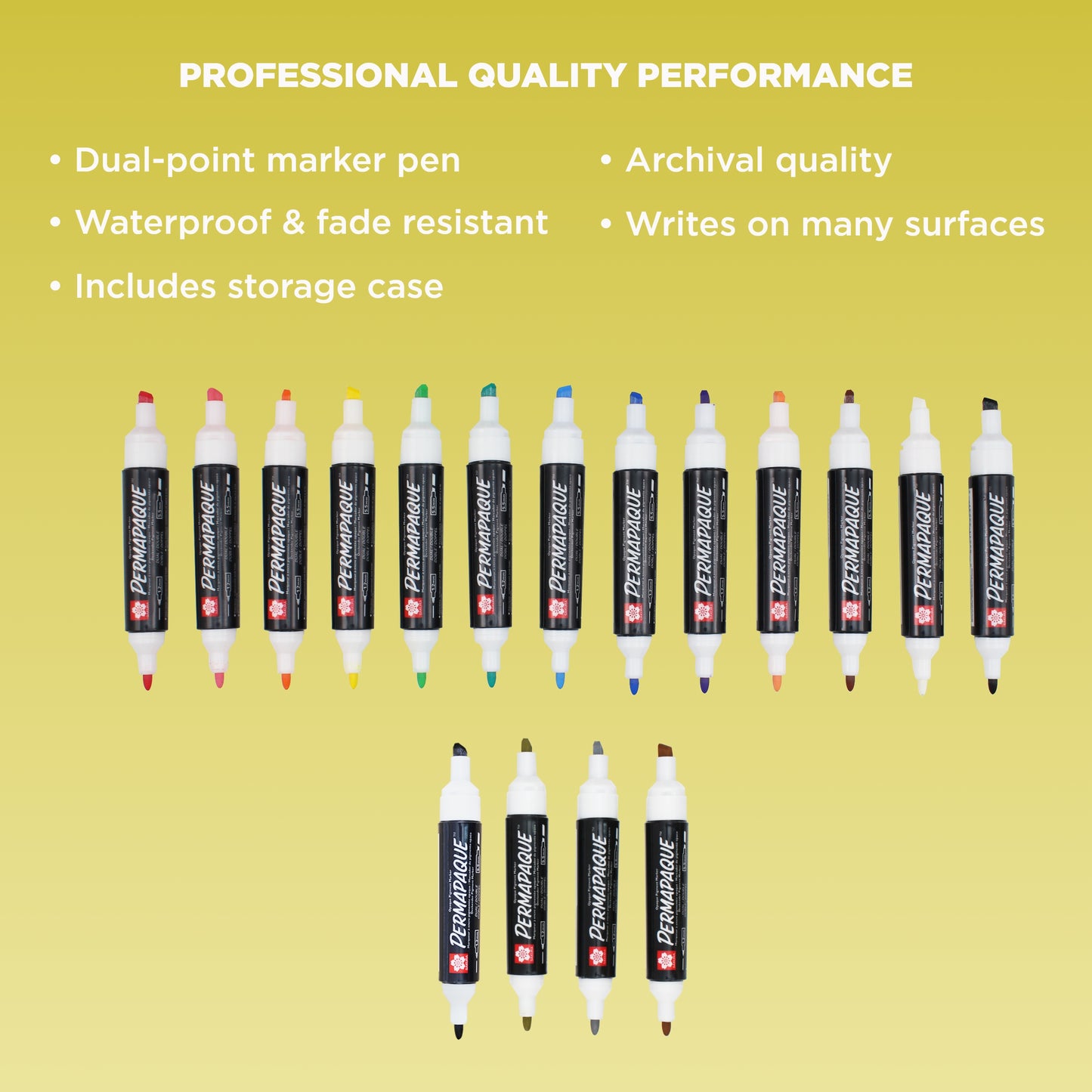 SAKURA Permapaque Artist's Gift Set, Dual Point Opaque Paint Markers, Ass't Archival Colors, 17 PK