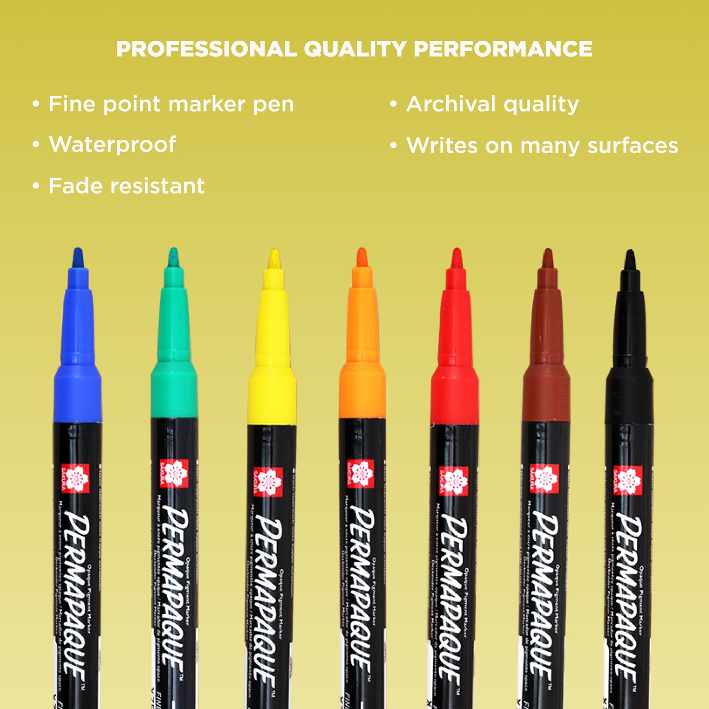Sakura Permapaque Fine Point Opaque Paint Markers, 7 Count, Metallic, 7 Count