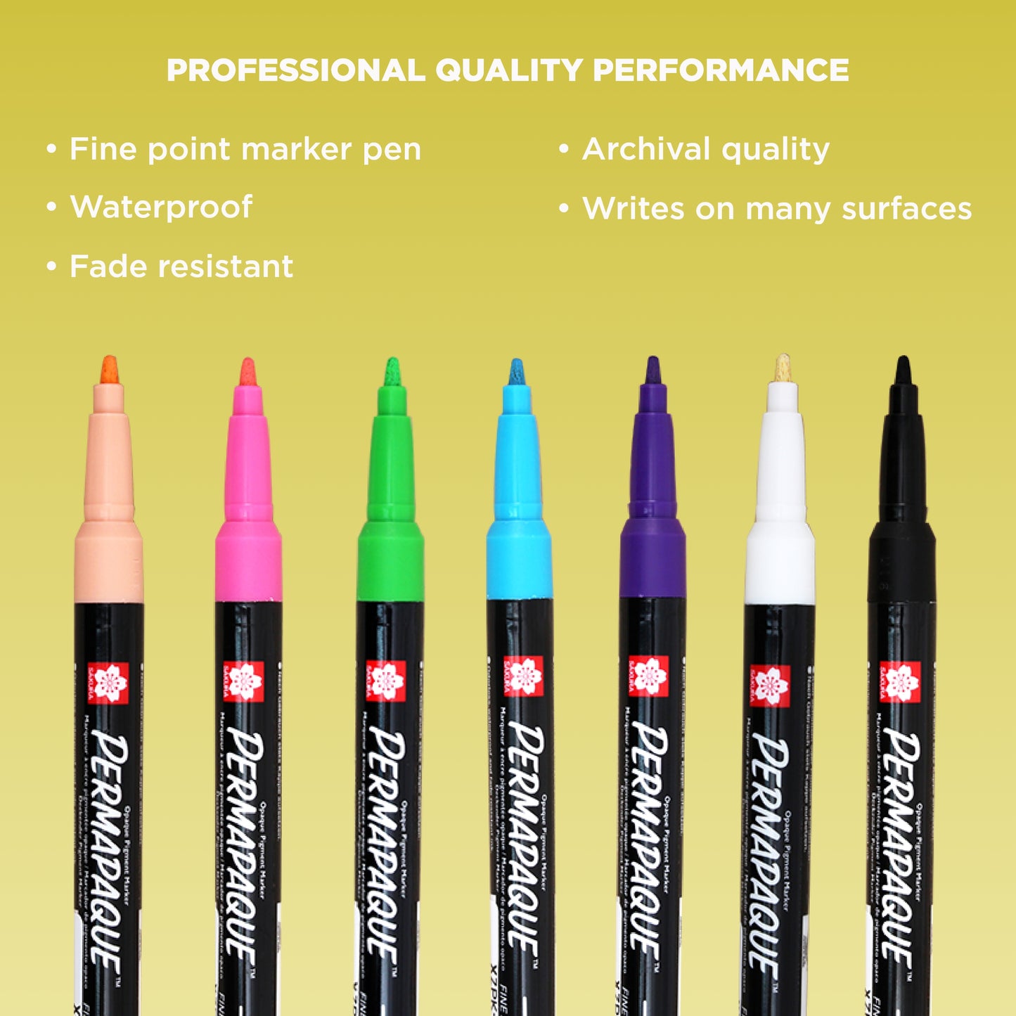 Sakura Permapaque Fine Point Opaque Paint Markers, 7 Count Bright