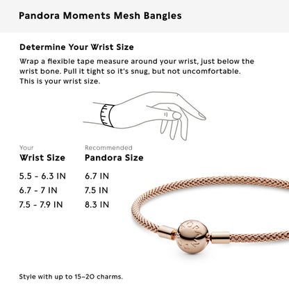 Pandora Jewelry Mesh Pandora Rose Bracelet, 8.3", With Gift Box