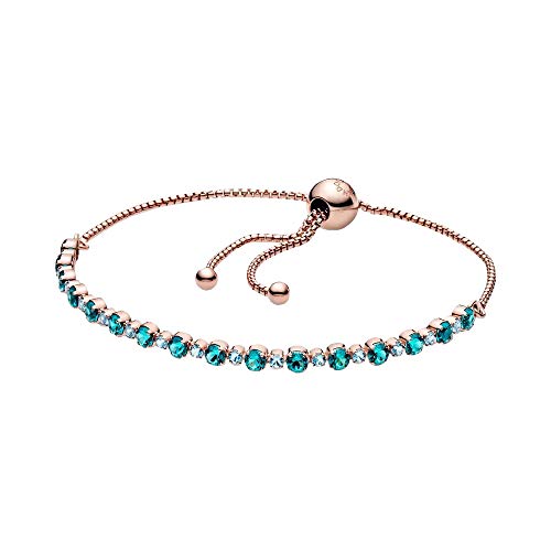 PANDORA Turquoise Sparkling Tennis Bracelet, 9.0", With Gift Box