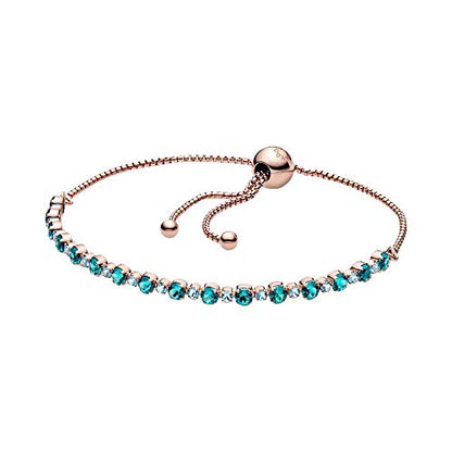 PANDORA Turquoise Sparkling Tennis Bracelet, 9.0", With Gift Box