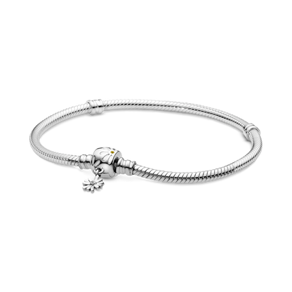 Pandora Moments Daisy Flower Clasp Snake Chain Bracelet, 8.3 in,With Gift Box