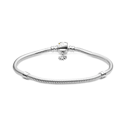 Pandora Moments Daisy Flower Clasp Snake Chain Bracelet, 8.3 in,With Gift Box