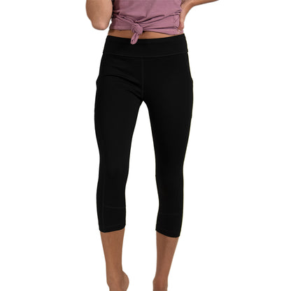 Cariloha Bamboo Pieced Athletic Cropped Legging - Soft Workout Leggings for Women with Pockets - Medium - Black