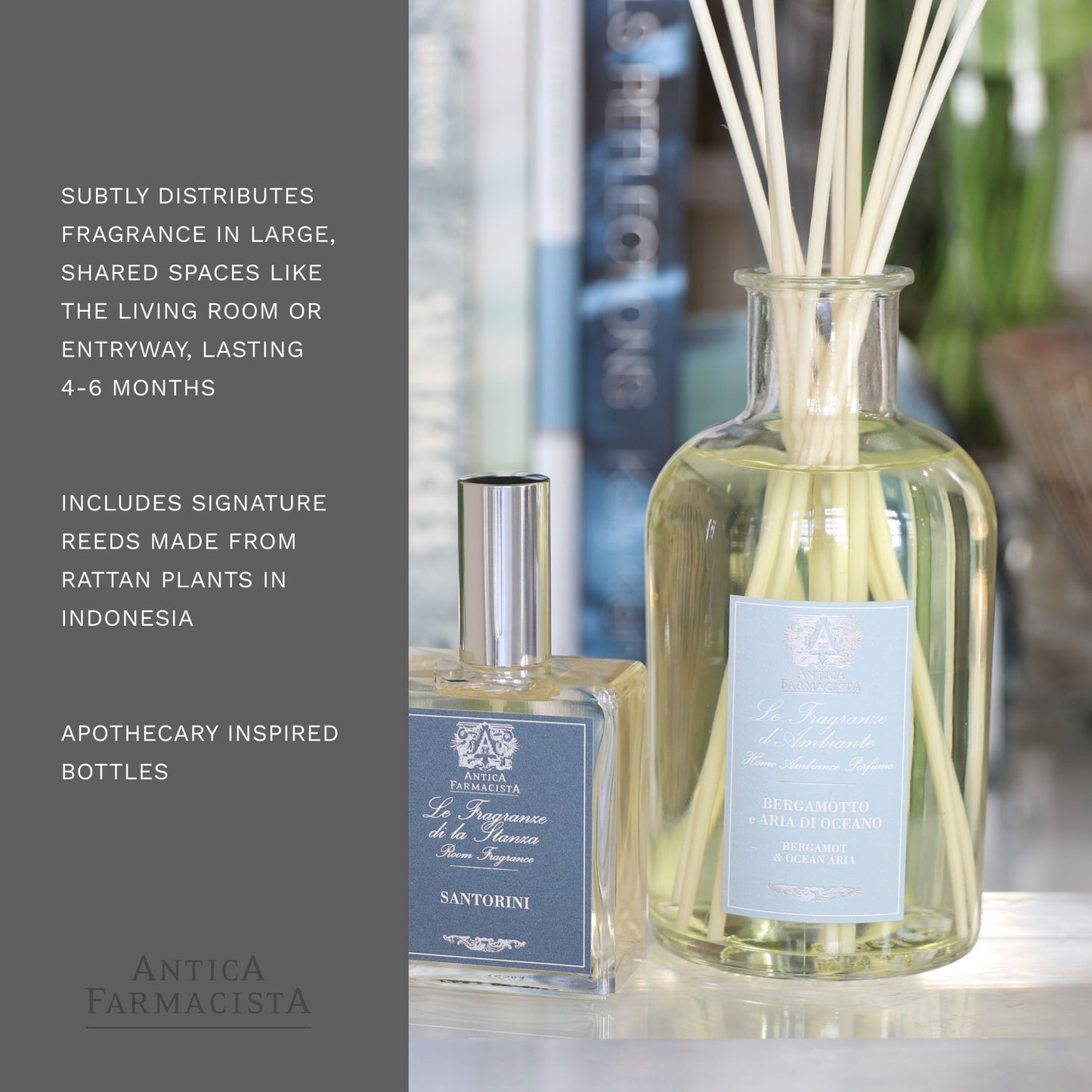 Antica Farmacista Bergamot and Ocean Aria Home Ambiance Diffuser, 16.9 Fl Oz