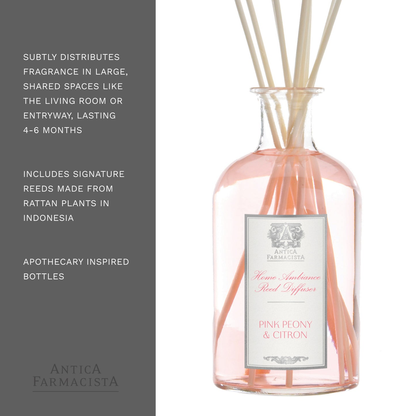 Antica Farmacista Home Ambiance Diffuser, Peonia, Gardenia & Rosa, 17.0 Fl Oz