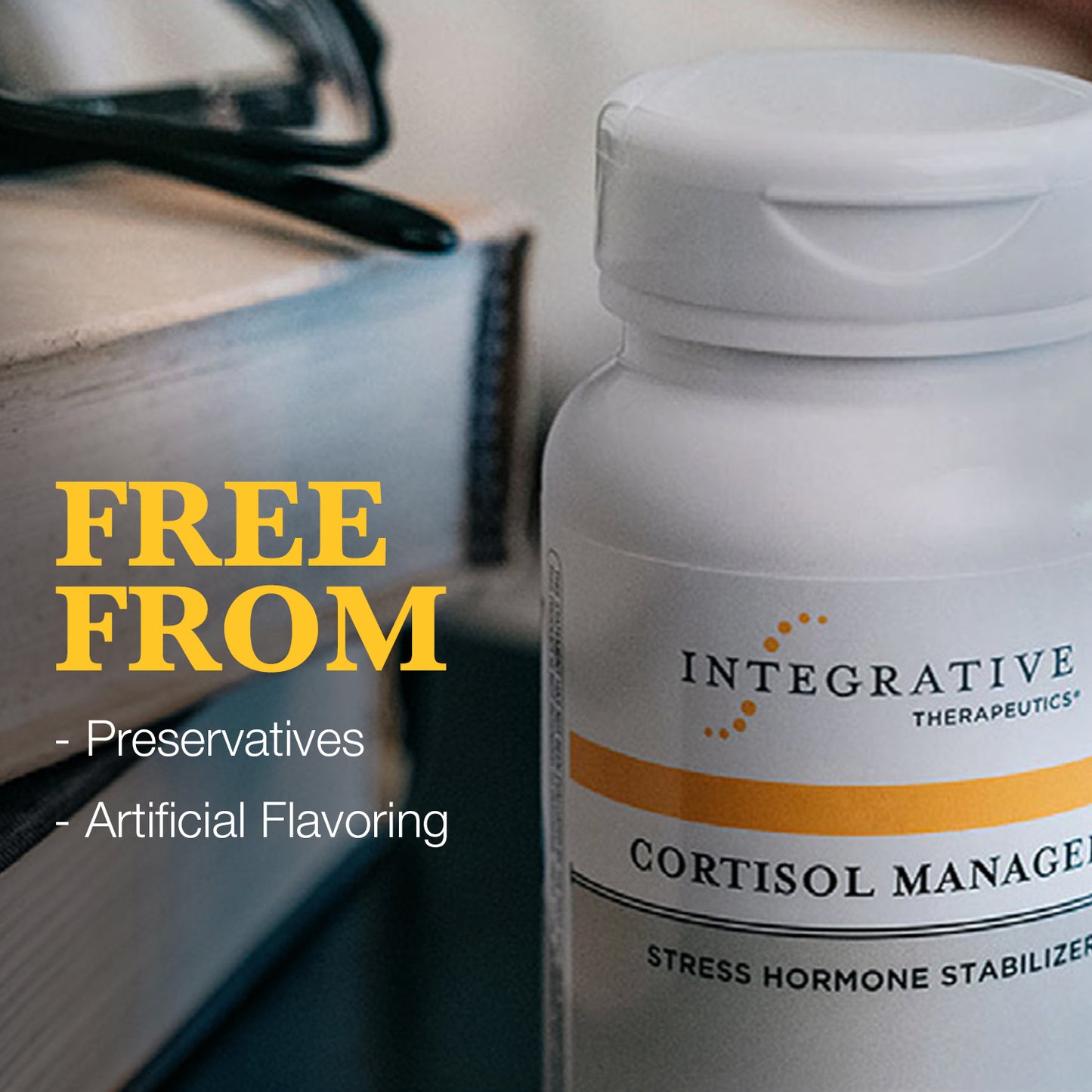 Cortisol Manager Allergen Free - Integrative Therapeutics - with Ashwagandha, L-Theanine - Reduces Stress to Support Sleep* - Supports Adrenal Health* - 90 Count