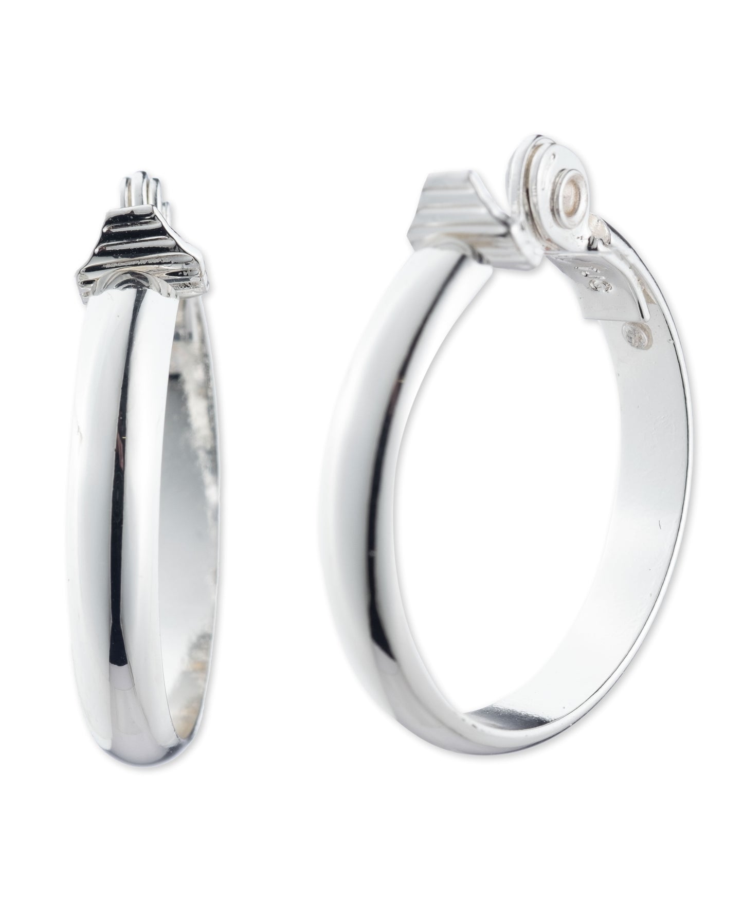 Anne Klein Classics Silver-Tone Clip Hoop Earrings