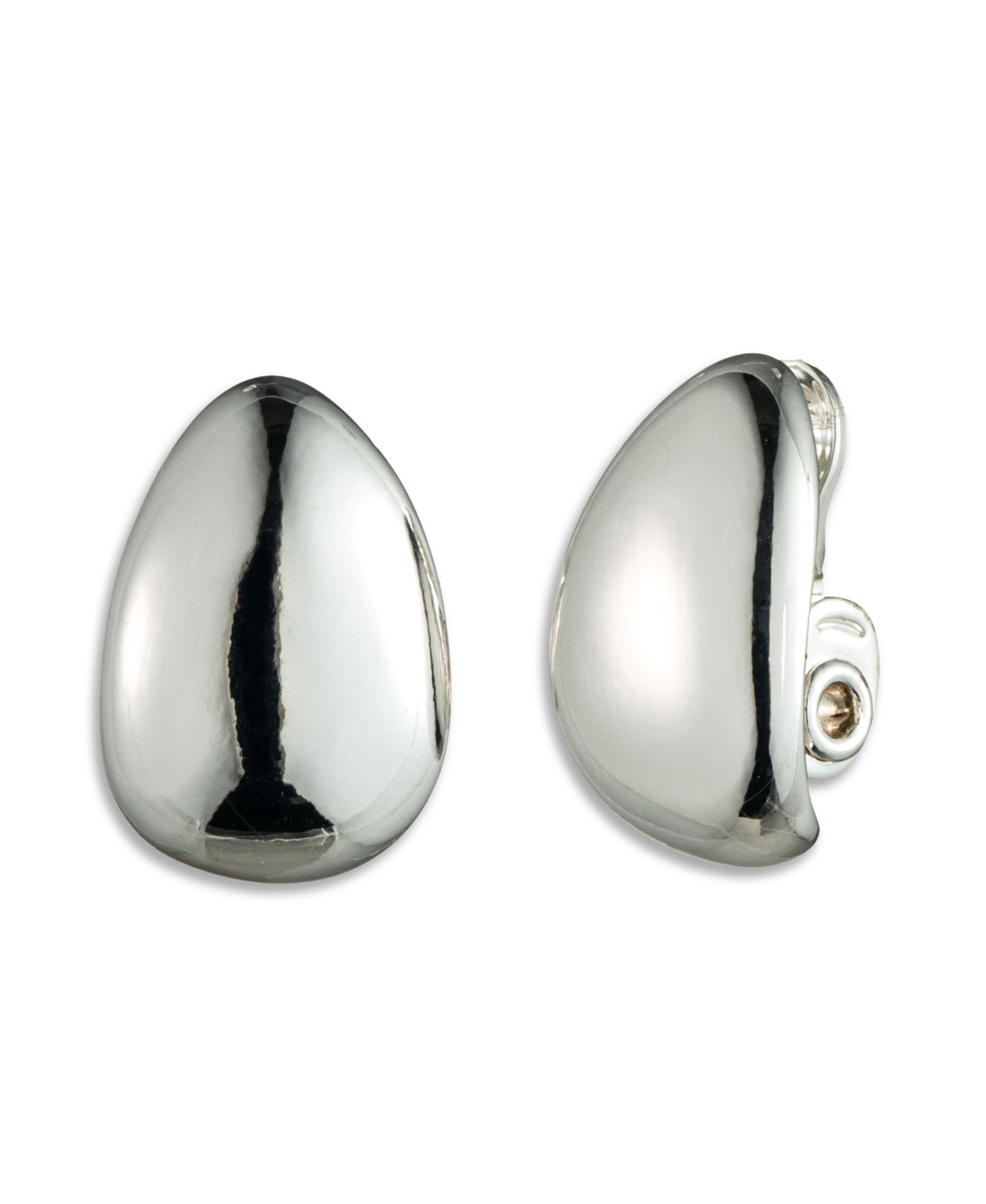 Anne Klein Silvertone Teardrop Clip On Earrings