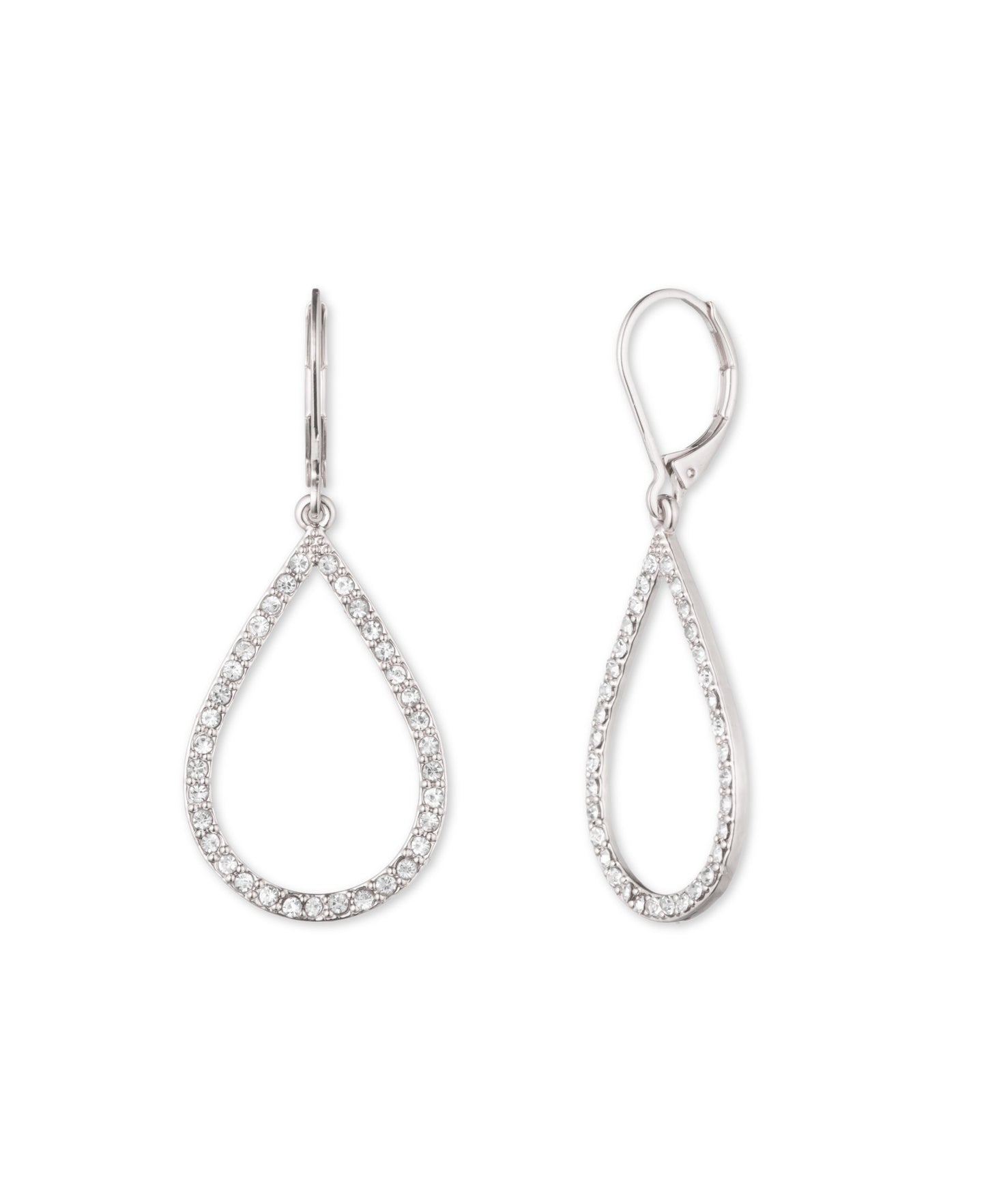 Anne Klein Ready To Shine Silver-Tone/Crystal Teardrop Earrings