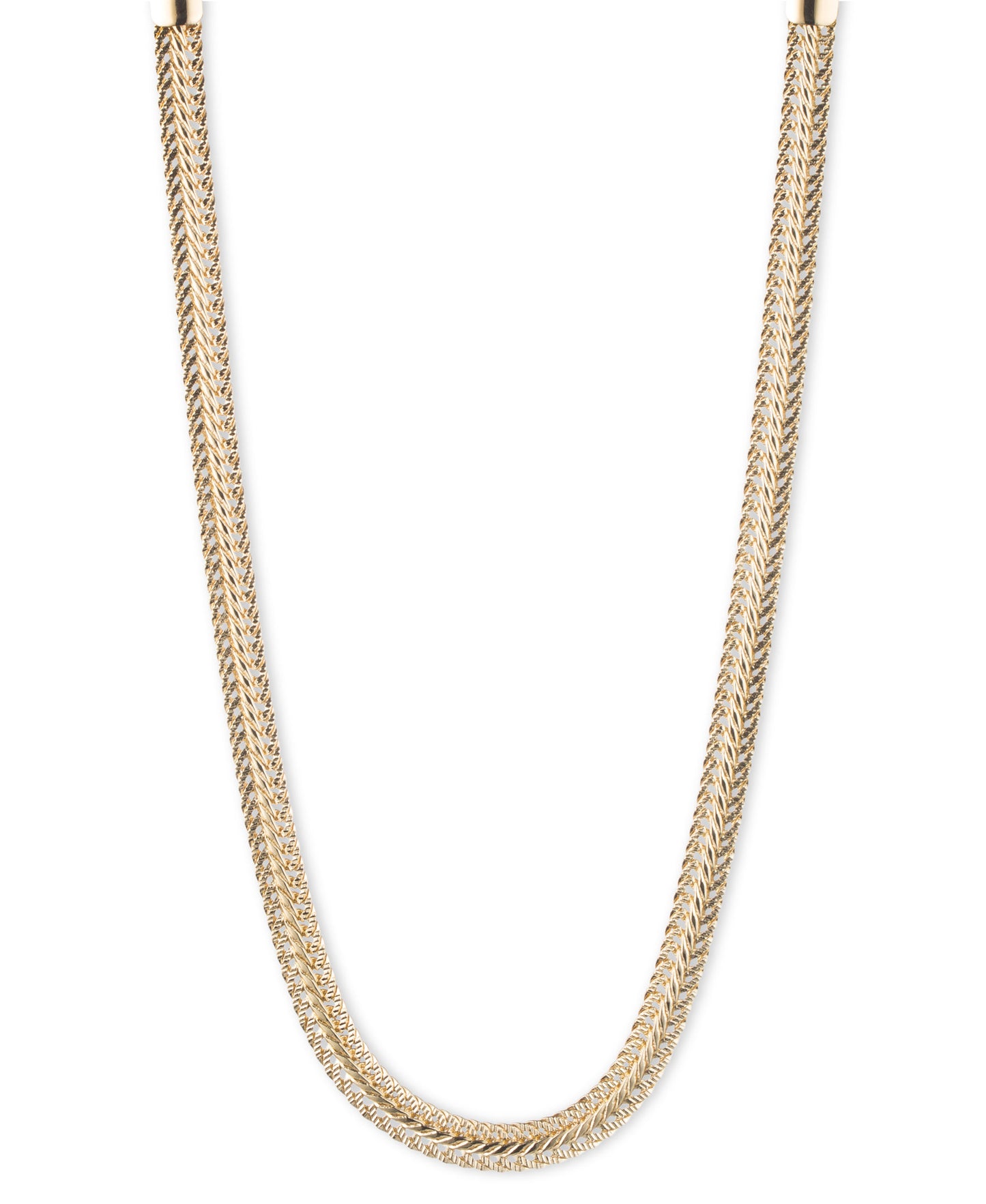Anne Klein "Classics" Gold-Tone Flat Chain Necklace, 17" + 3" Extender