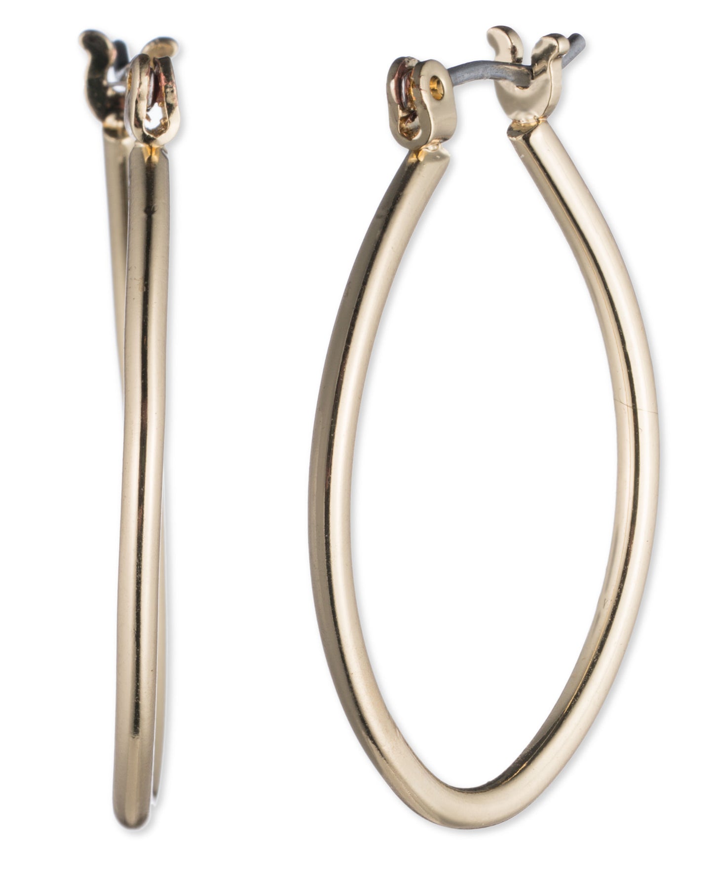 Nine West Women's Classics Gold Tone Teardrop Hoop Earrings