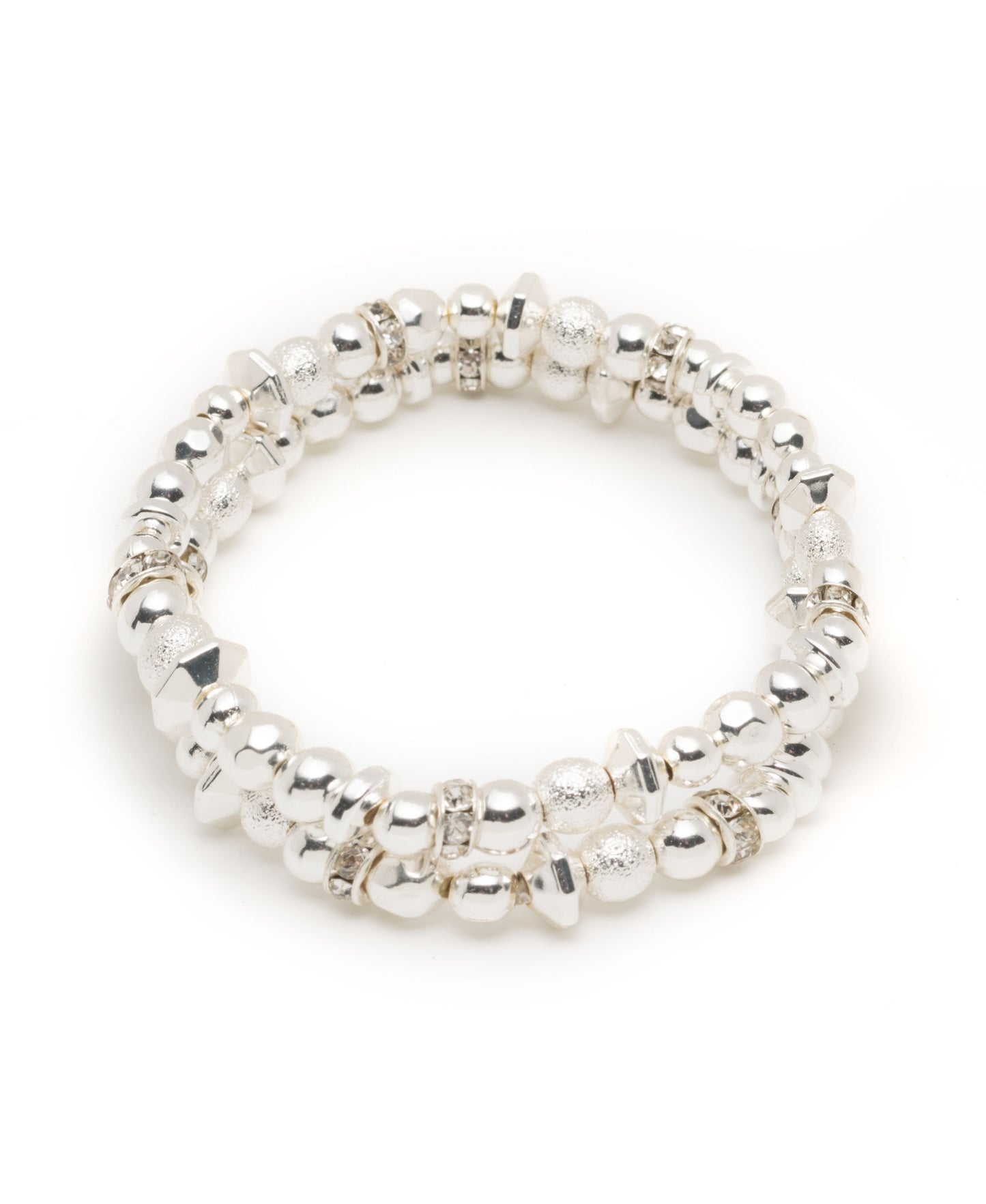 NINE WEST "Nw Boxed Gifting Silver-Tone 2 Piece Stretch Bracelet