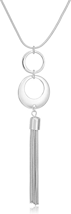 Nine West Ring Around Silvertone Tassel Pendant Necklace, 36" L