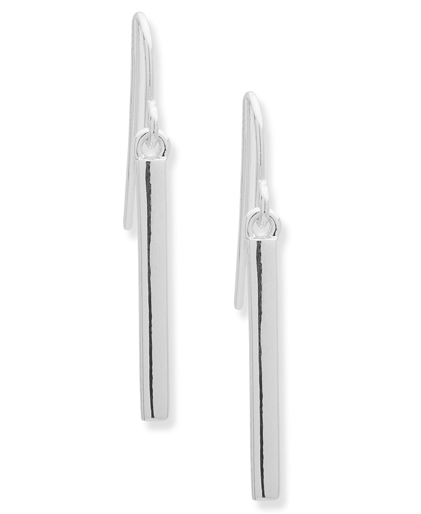 Chaps Women's Silvertone Bar Drop Leverback Earrings