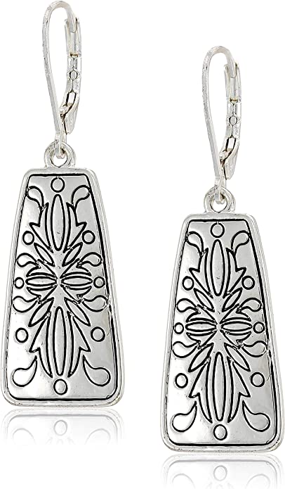 Napier Silver Square Drop Earrings, 0