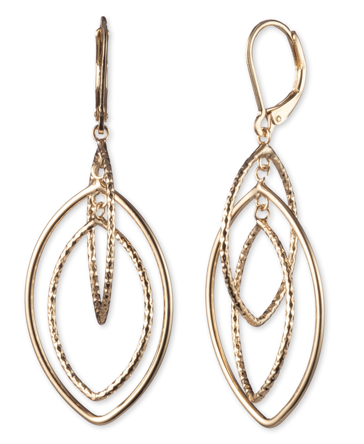 Anne Klein Women's Gold Diamond Textured Orbital Earrings, Size 0