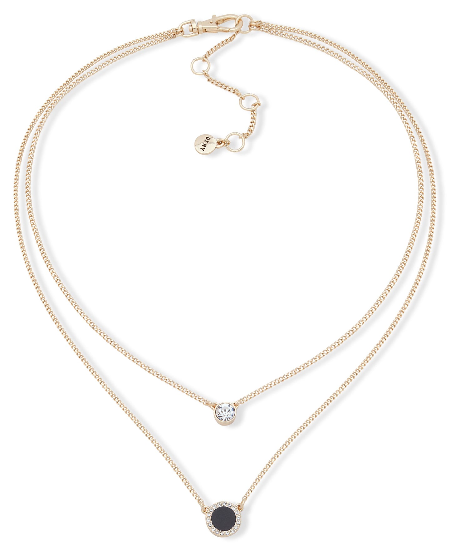 NK 16 DOUBLE PENDANT-GLD/CRY/BLACK