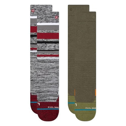 Stance Bobbin 2 Pack Kids OTC Socks (Medium, Red)